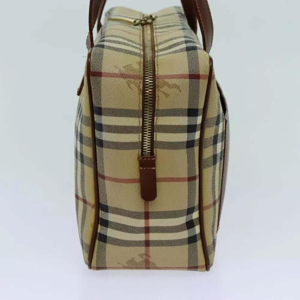 BURBERRY Nova Check Shoulder Bag PVC Leather Beige Auth - Picture 4 of 7